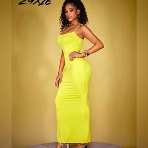 Yellow Spaghetti Strap Dress